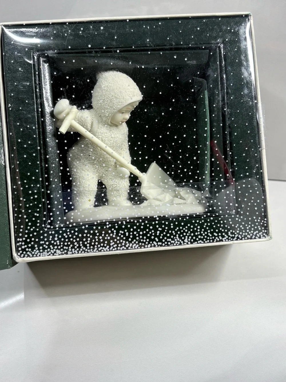 Department 56 Cream Snowbabies Shoveling Snow Figurine